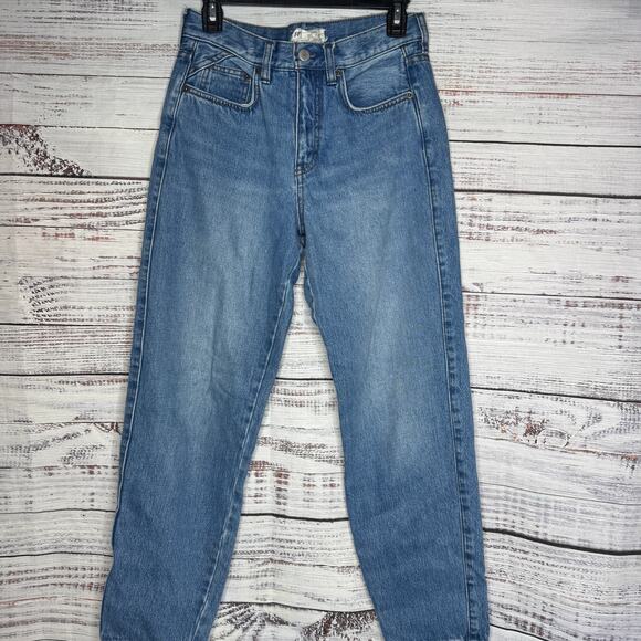 Free People Denim - Free People High-Rise Tapered Jeans Women’s Size 26 – Medium Wash Denim